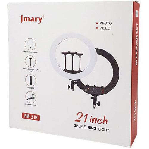 رینگ لایت Jmary مدل: FM-21R باضمانت 6 ماهه و پایه حرفه ای مخصوص فیلم برداری ارسال رایگان از دات وان پارت
